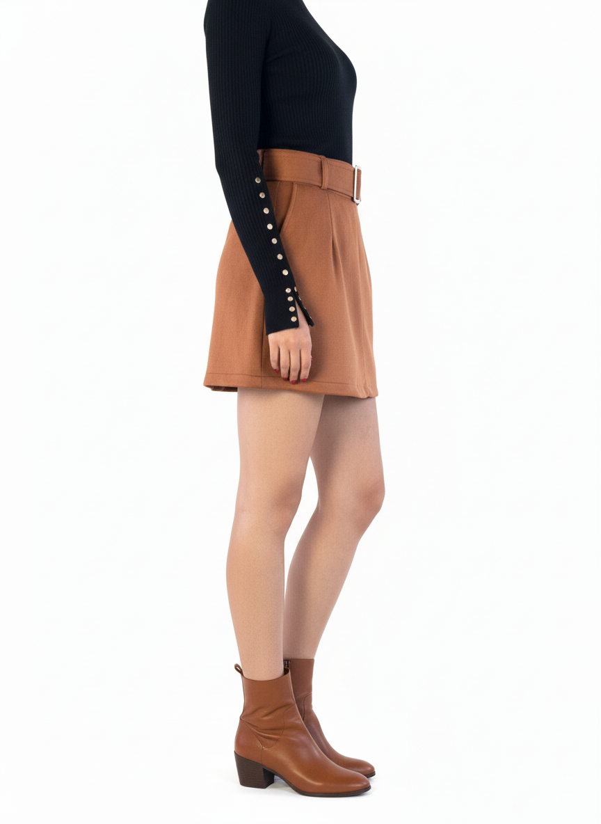 Falda de terciopelo con cinto