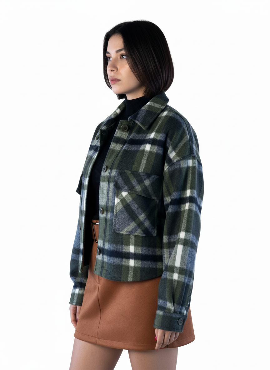 Camisola de cuadros abotonada