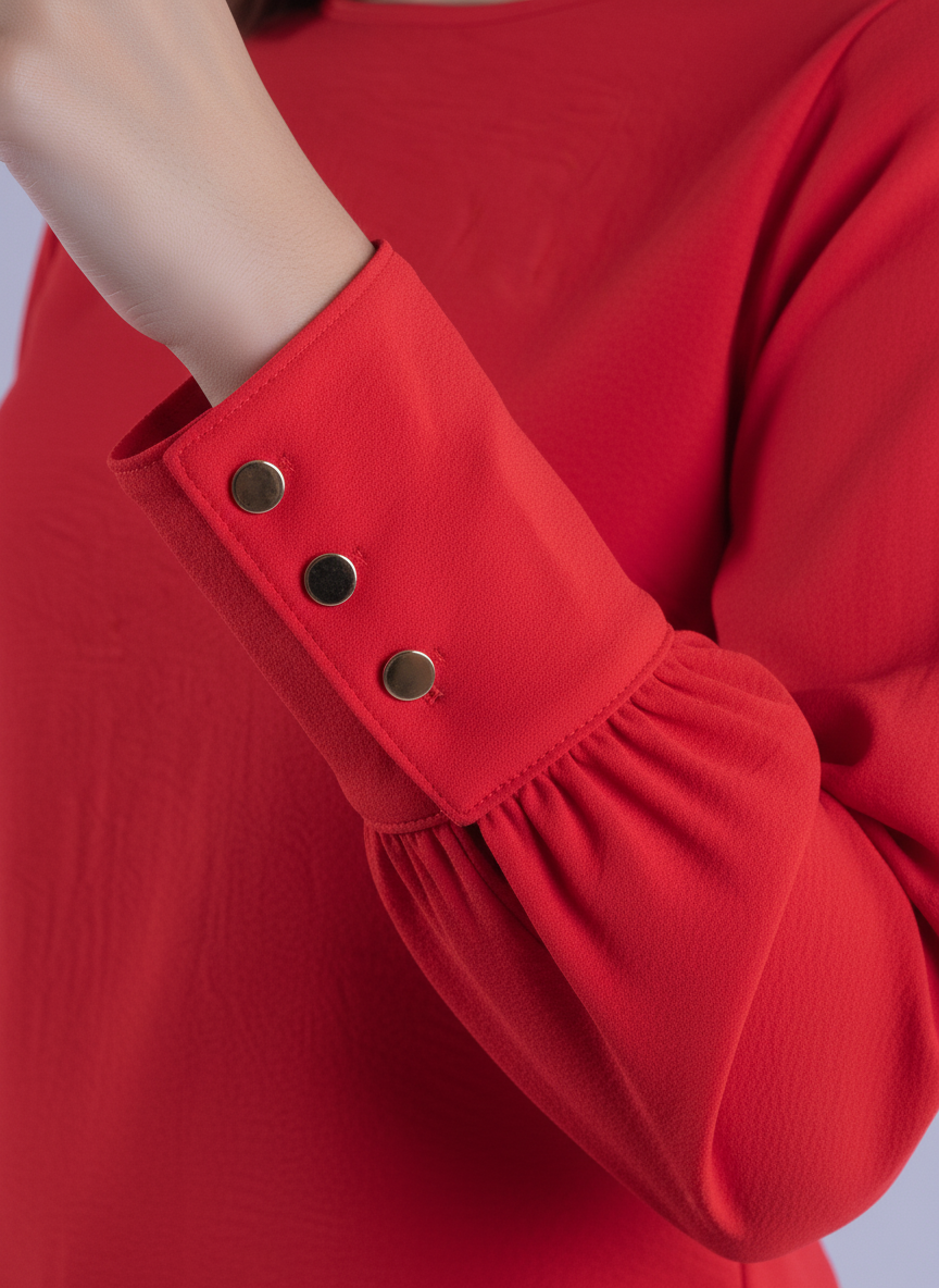 Blusa manga larga puño estilo globo