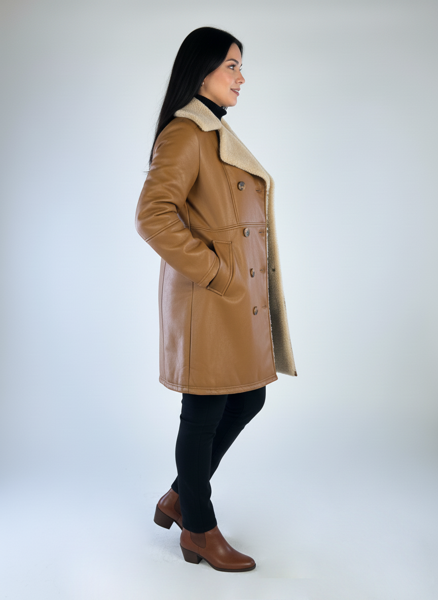 Abrigo estilo vaquero con detalle de forro calientito