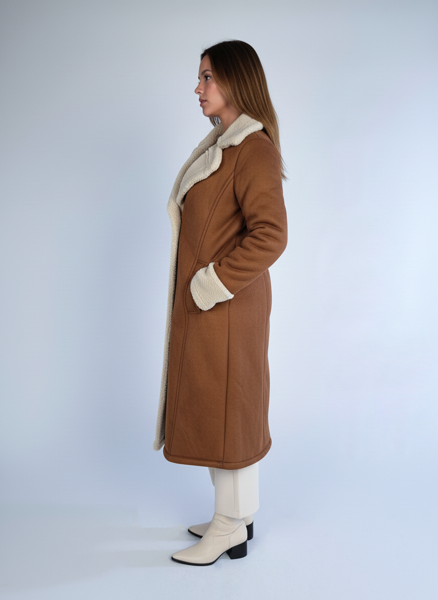 Abrigo Vaquero largo con forro de borrega