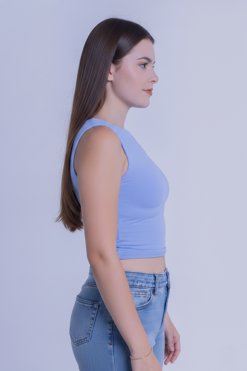 Crop top azul de tirantes