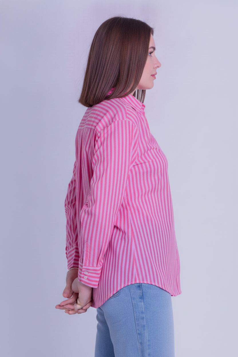 Blusa rayada abotonada oversize