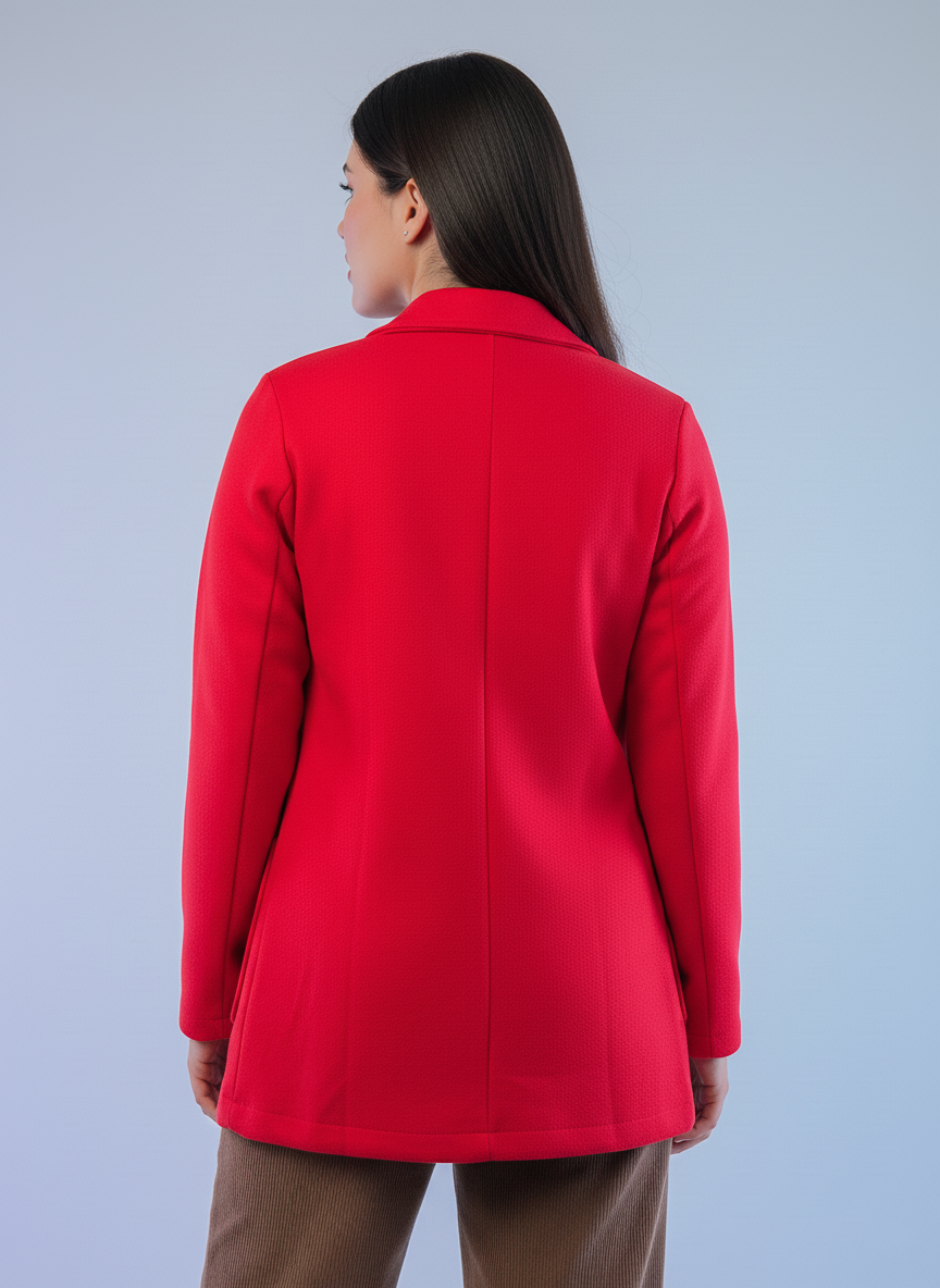 Saco rojo abierto con bolsas laterales