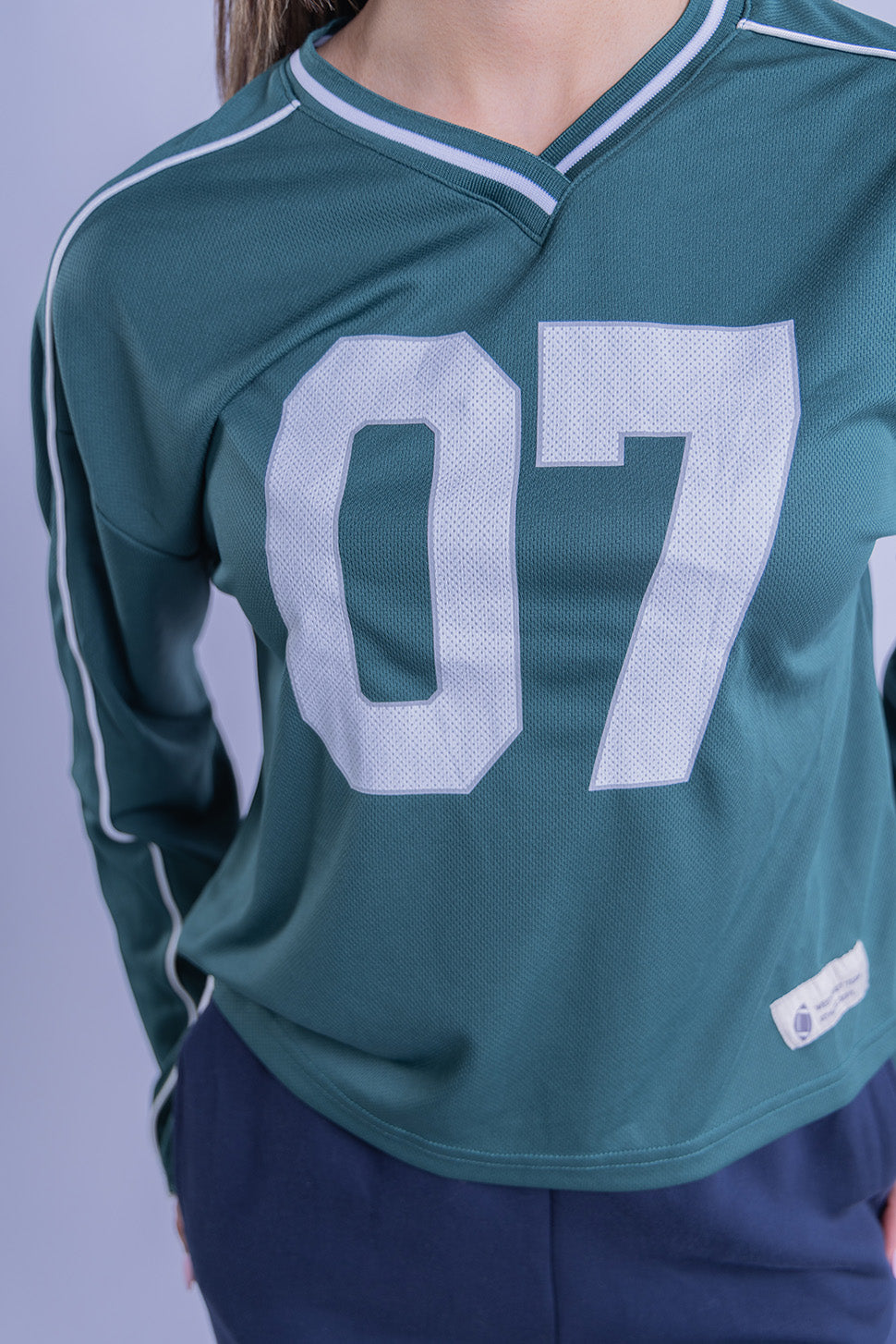 Blusa verde tipo jersey