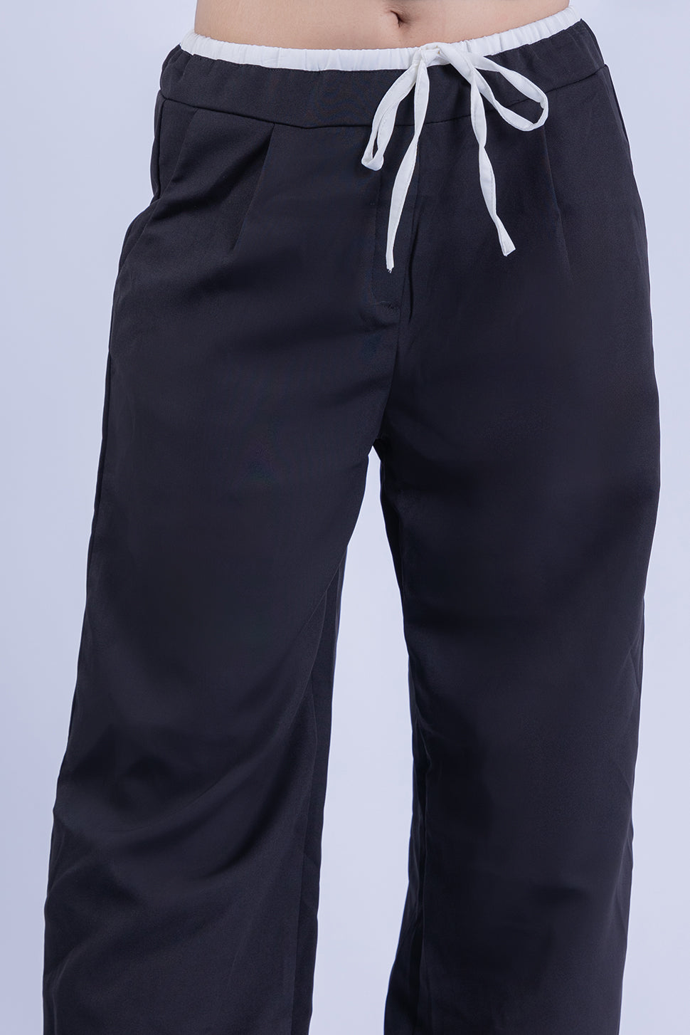 Pantalón negro de doble pretina