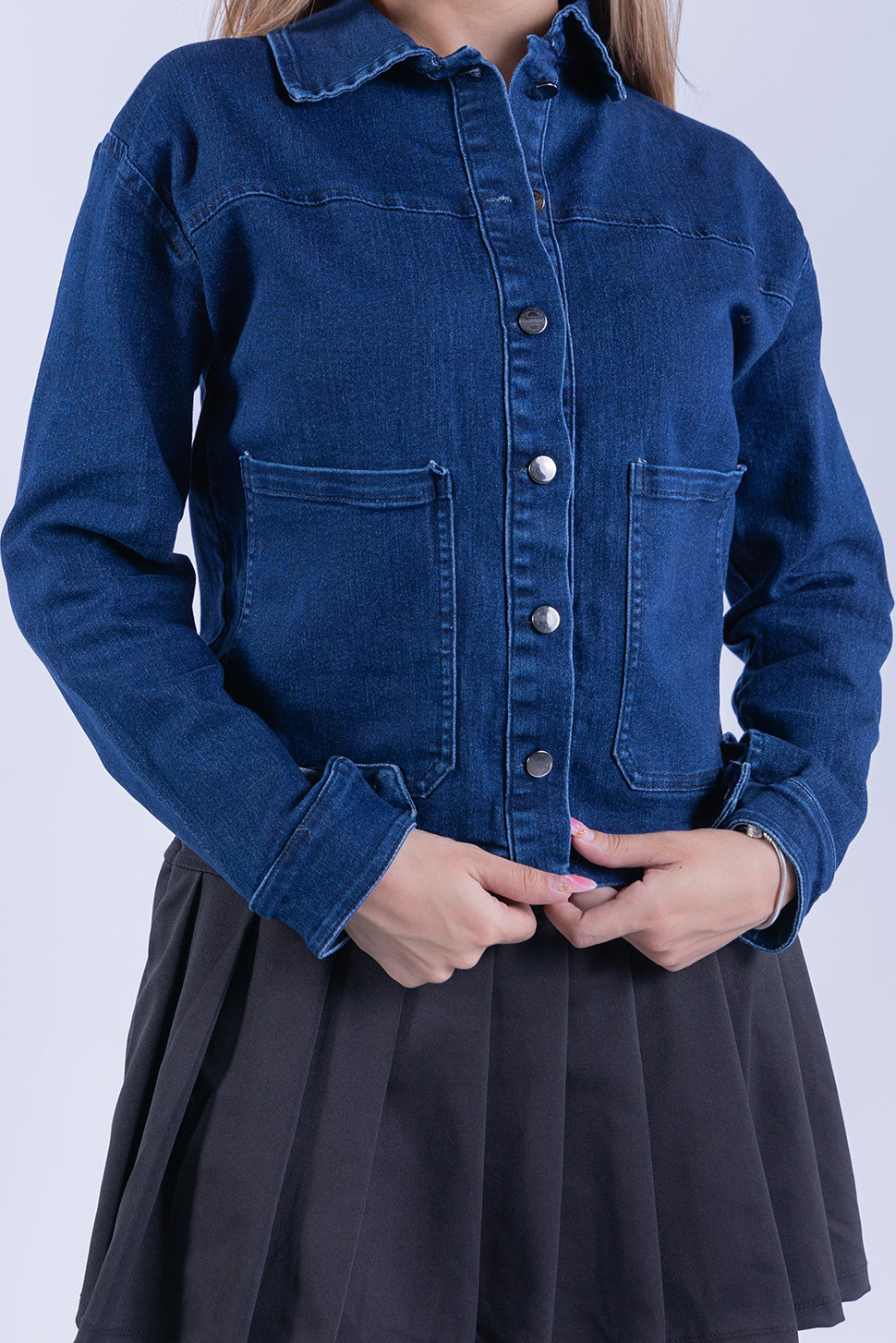 Blusa de mezclilla abotonada