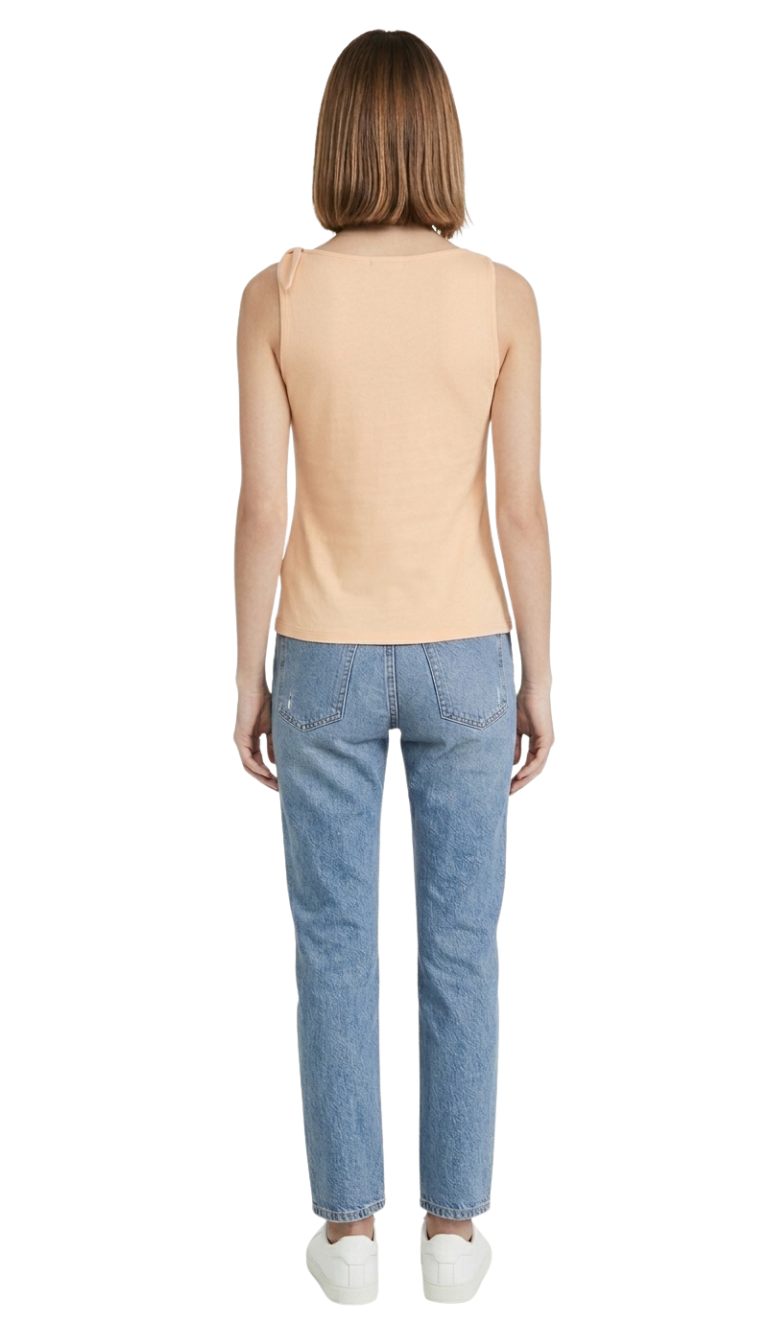 Blusa color melon es con amarre lateral