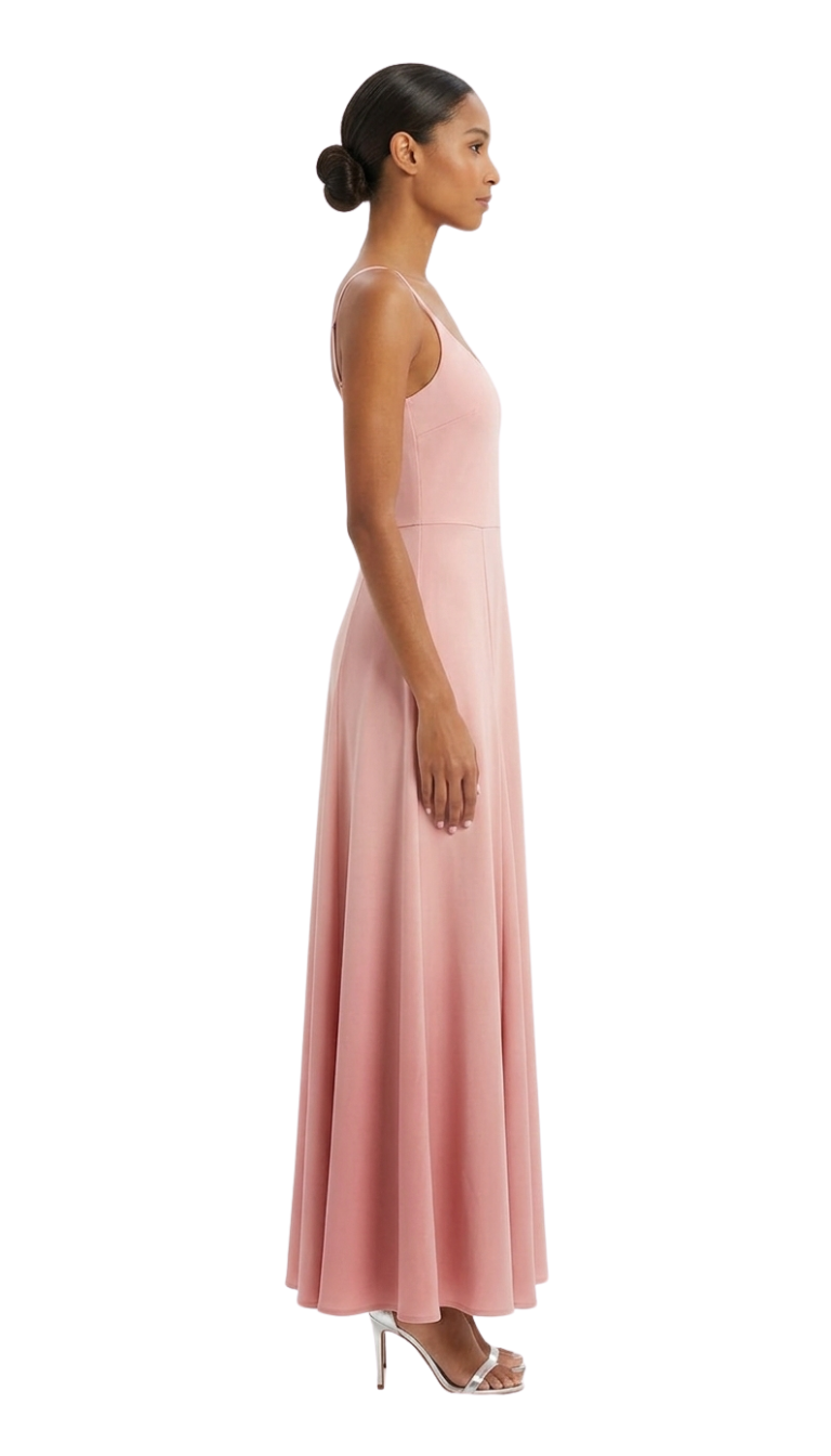 Vestido de tirantes largo rosa