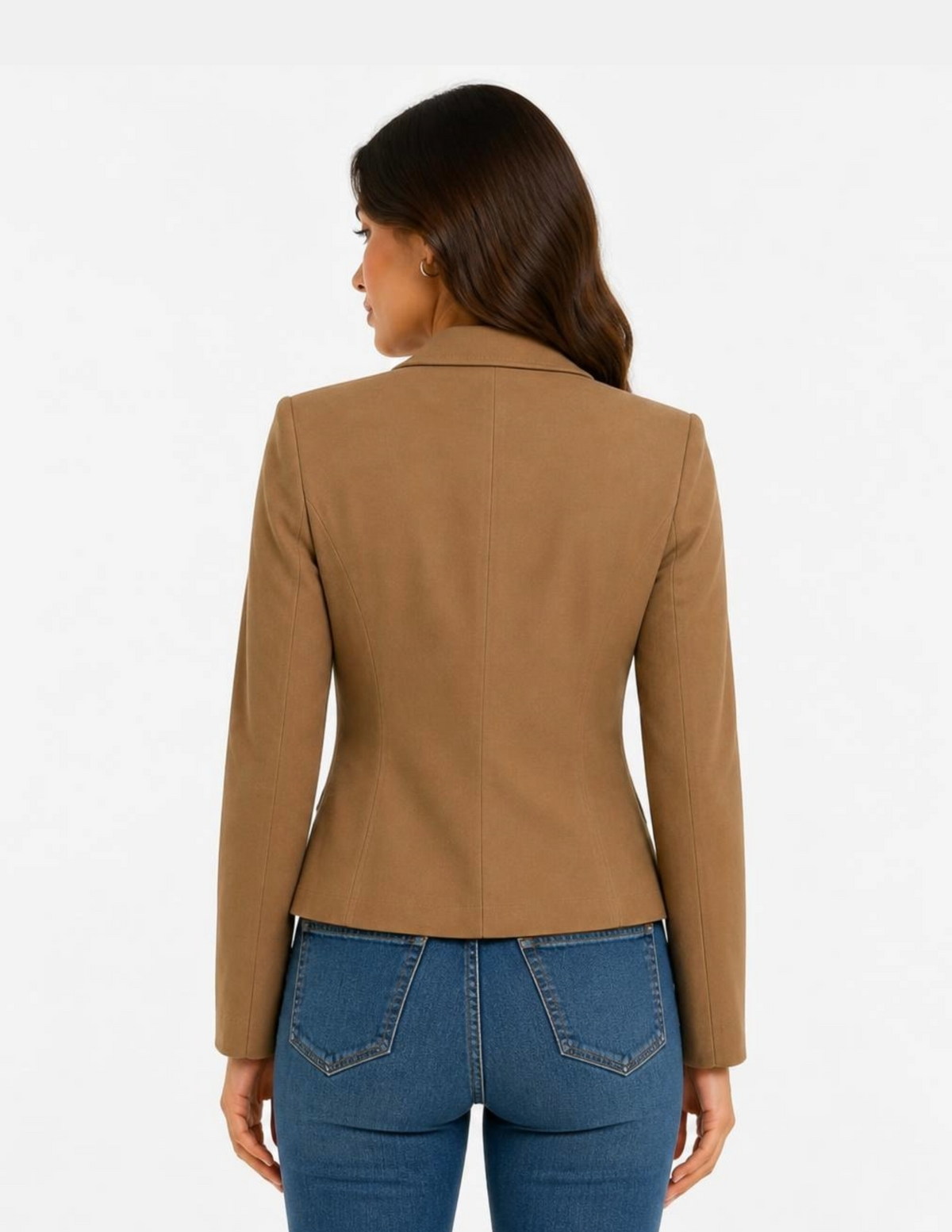 Saco de gamuza abotonado con solapa