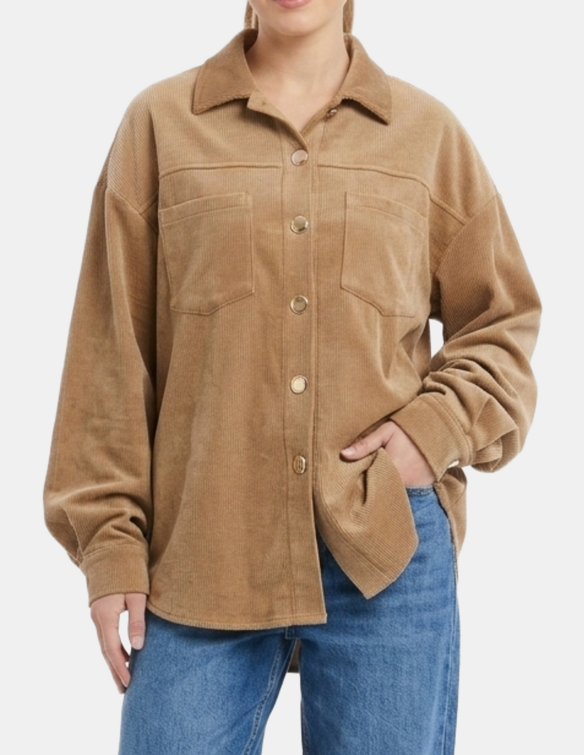 Camisera cafe de gamuza