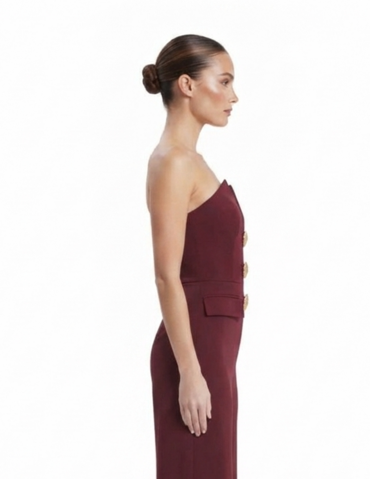 Jumper guinda straple con botones