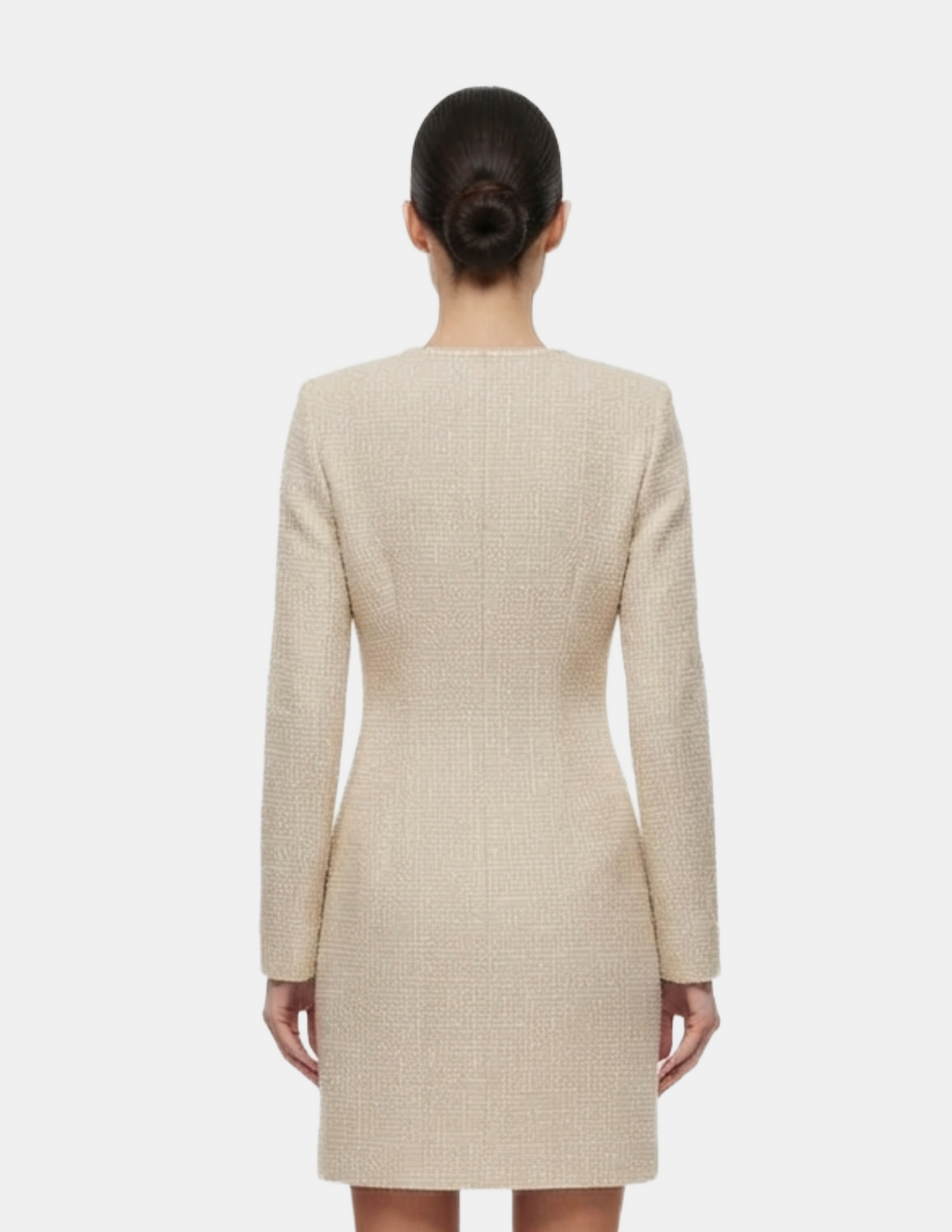Vestido blanco abotonado estilo vintage