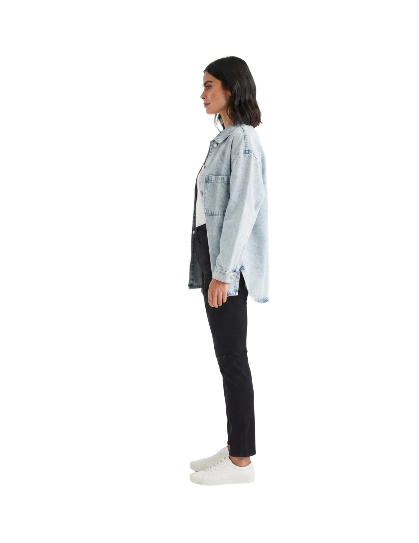Chamarra de mezclilla oversize