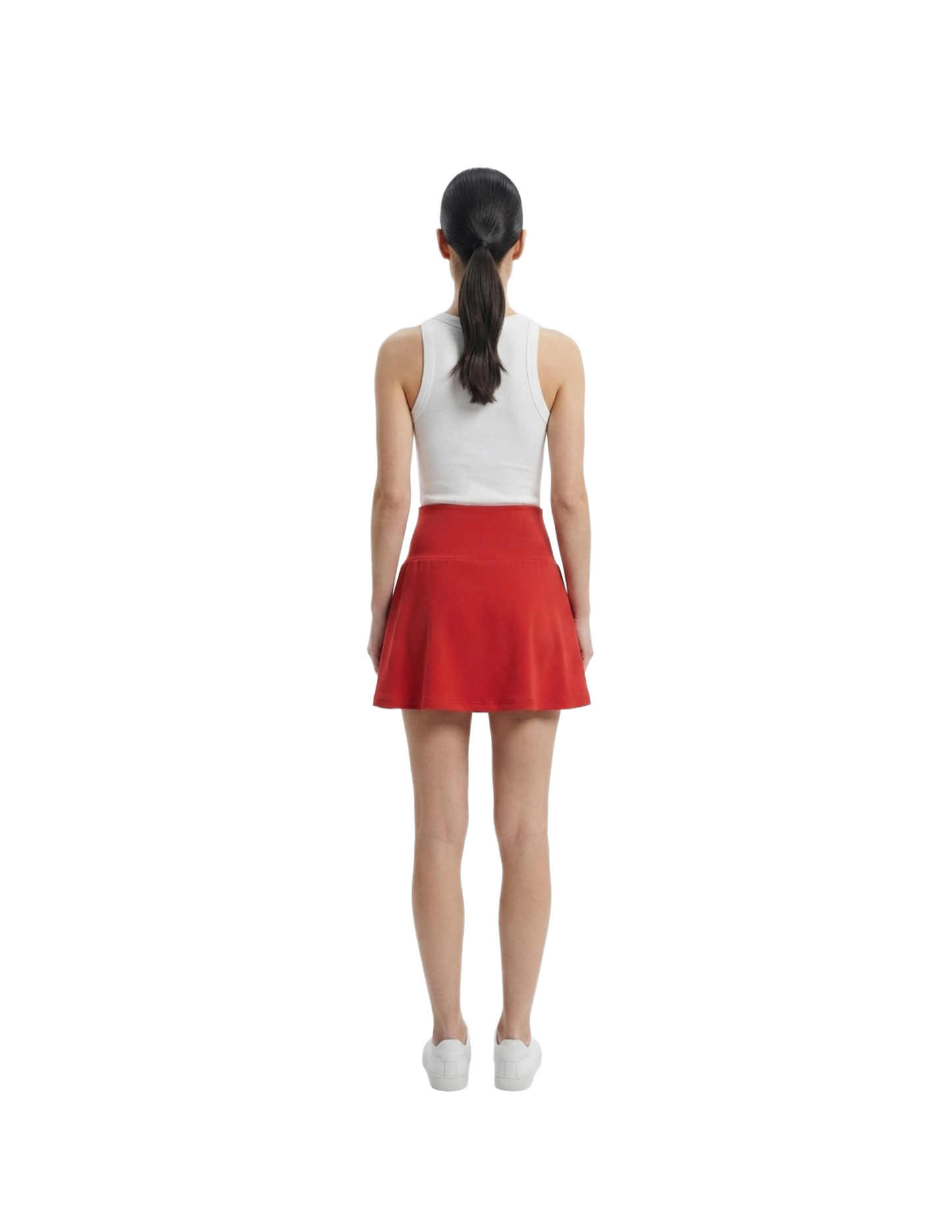 Falda roja ampona