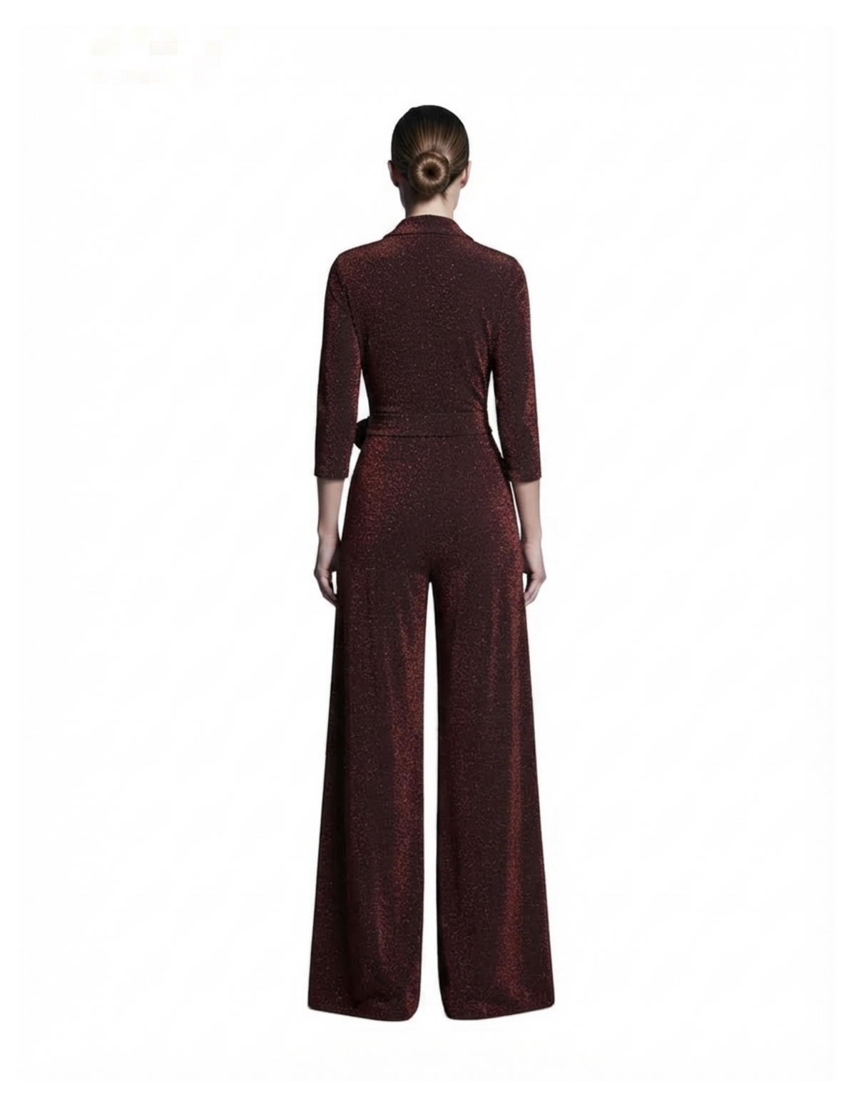 Jumper de brillos cuello en V con corte cruzado
