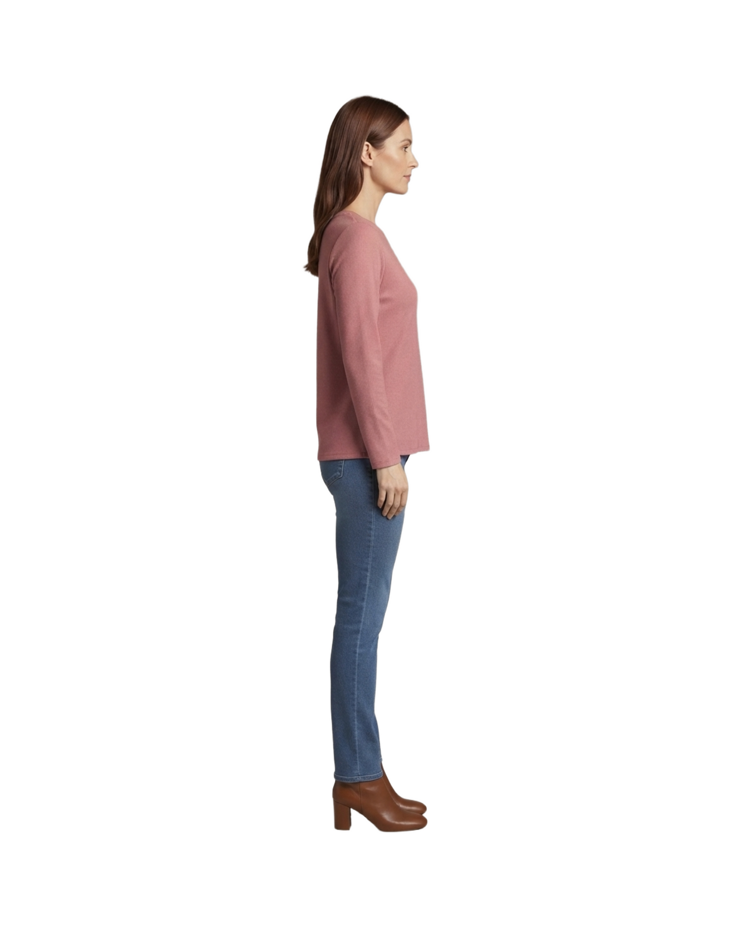 Blusa rosa acanalada tipo oversize manga larga
