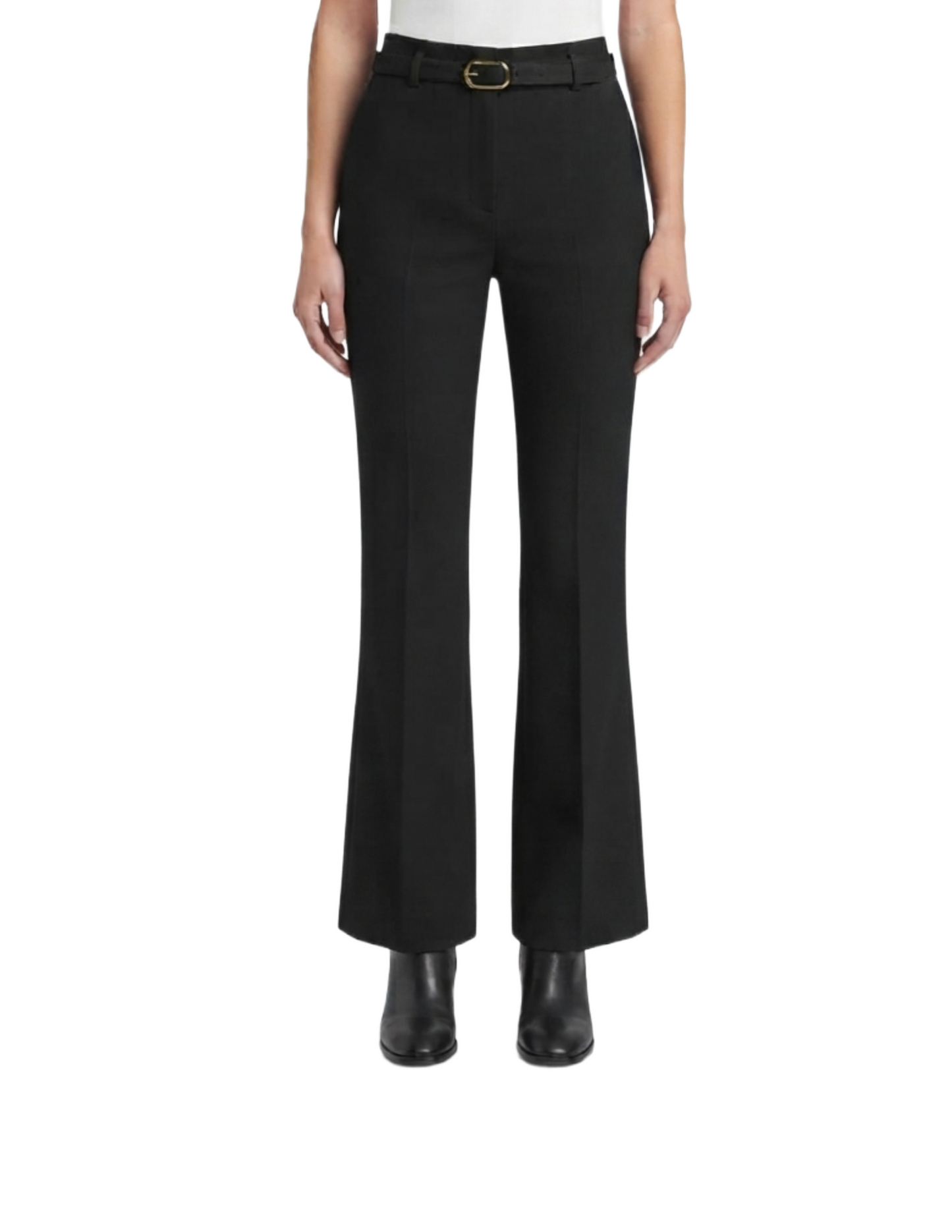 Pantalón negro con pinzas con cinto