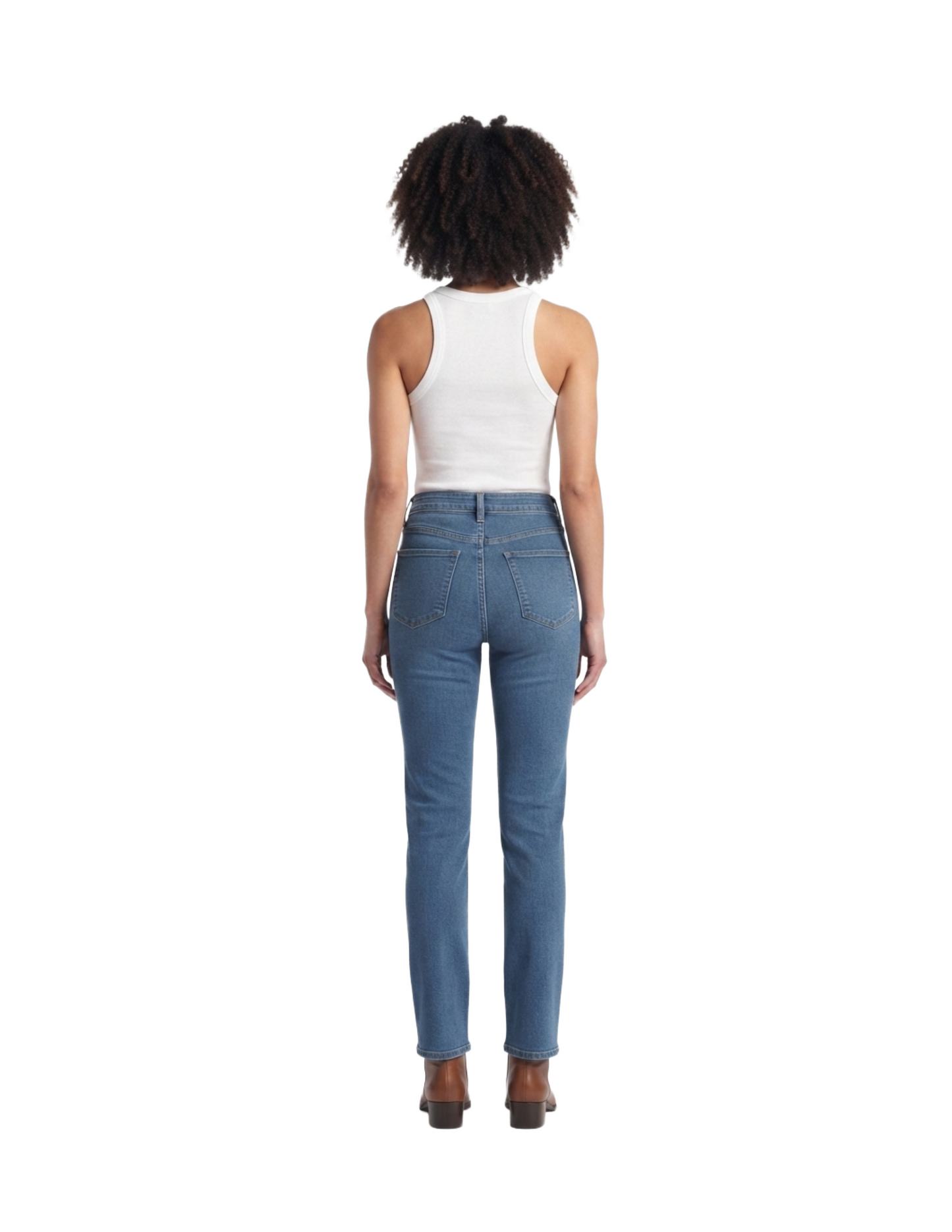 Tank top blanca acanalada