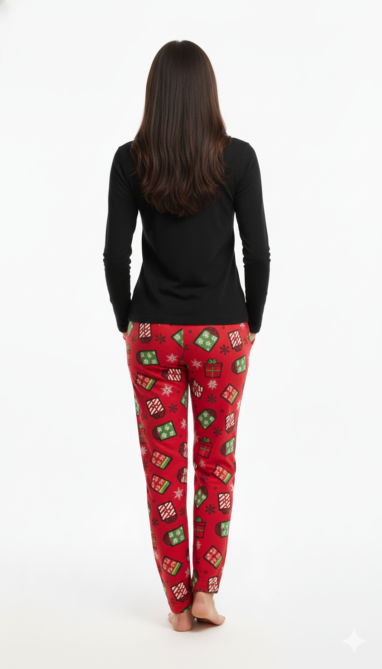 Conjunto de pijama de dos piezas navideña