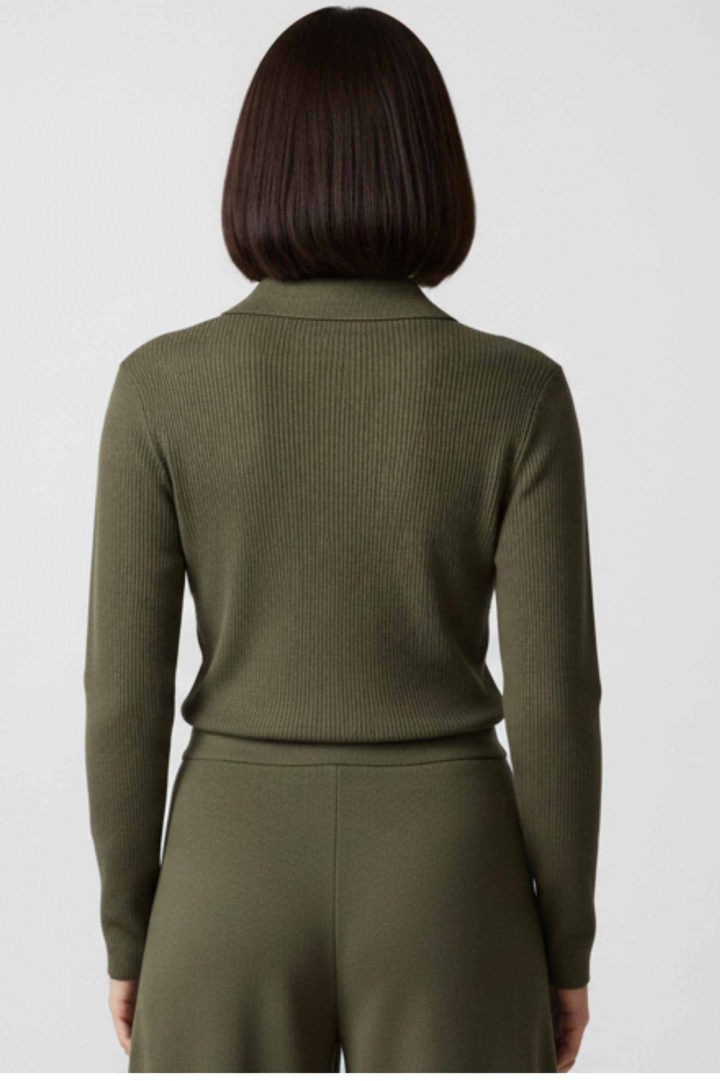 Conjunto de dos piezas verde acanalado