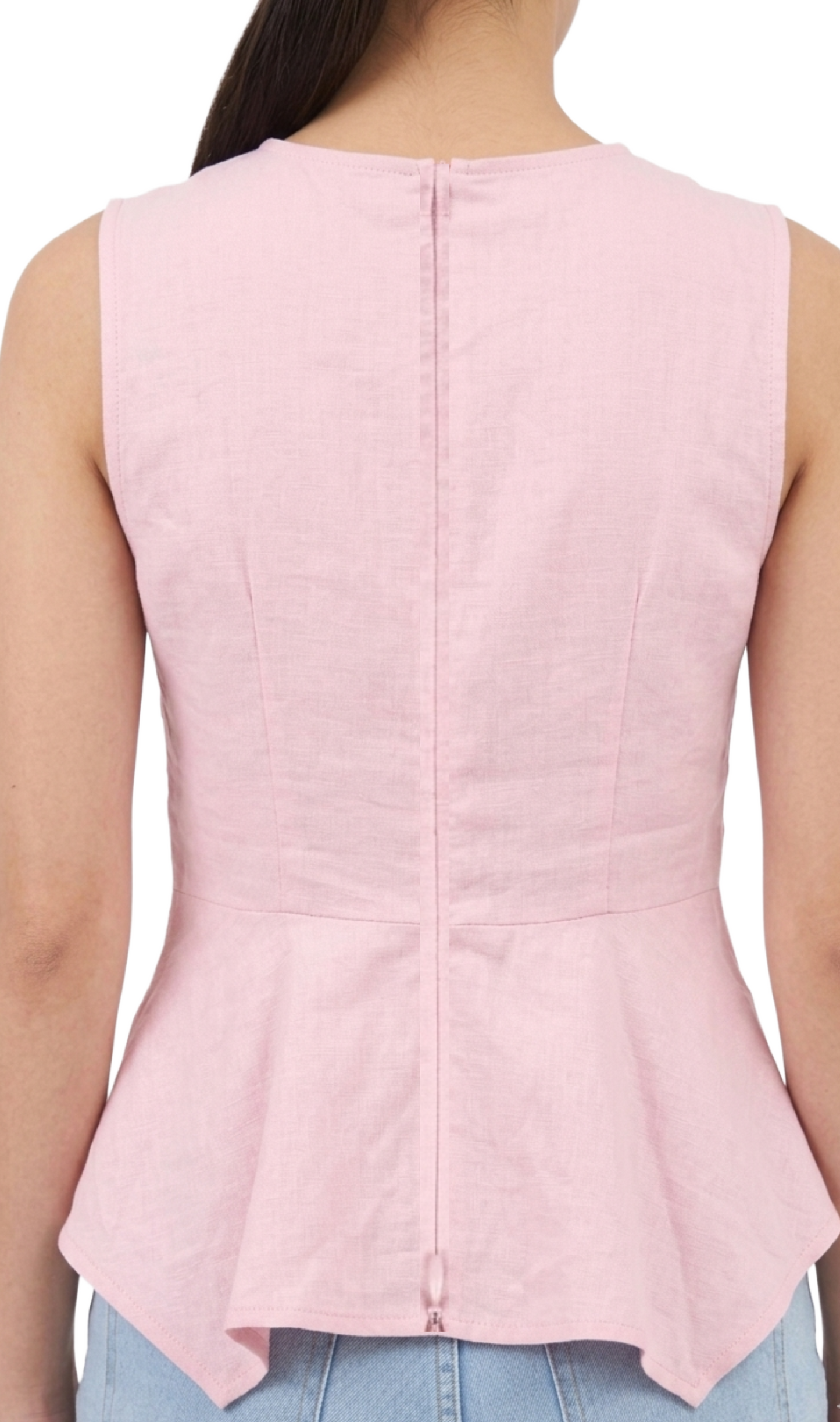 Blusa rosa cruzada plisada