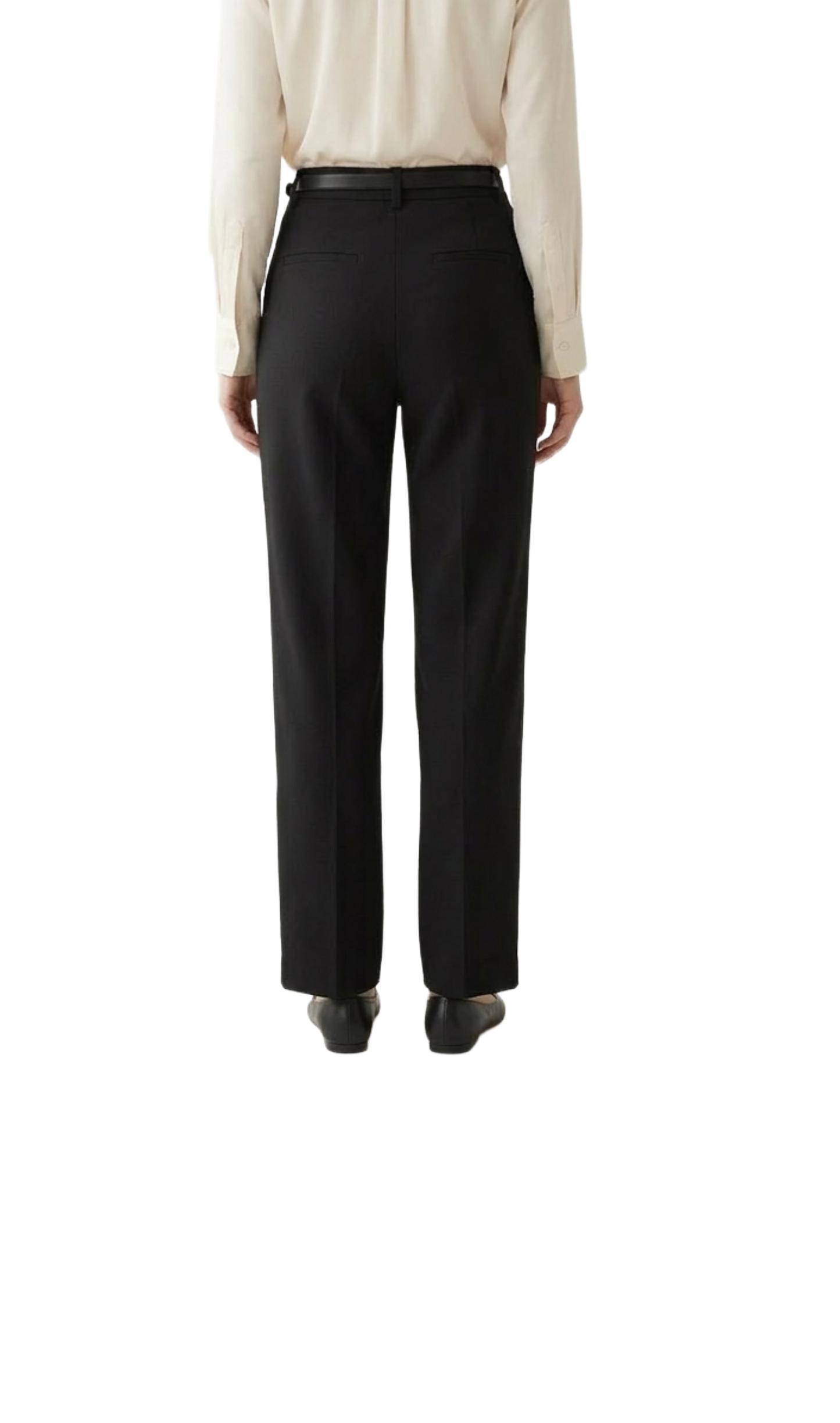 Pantalón de vestir con bolsas laterales y cinturón