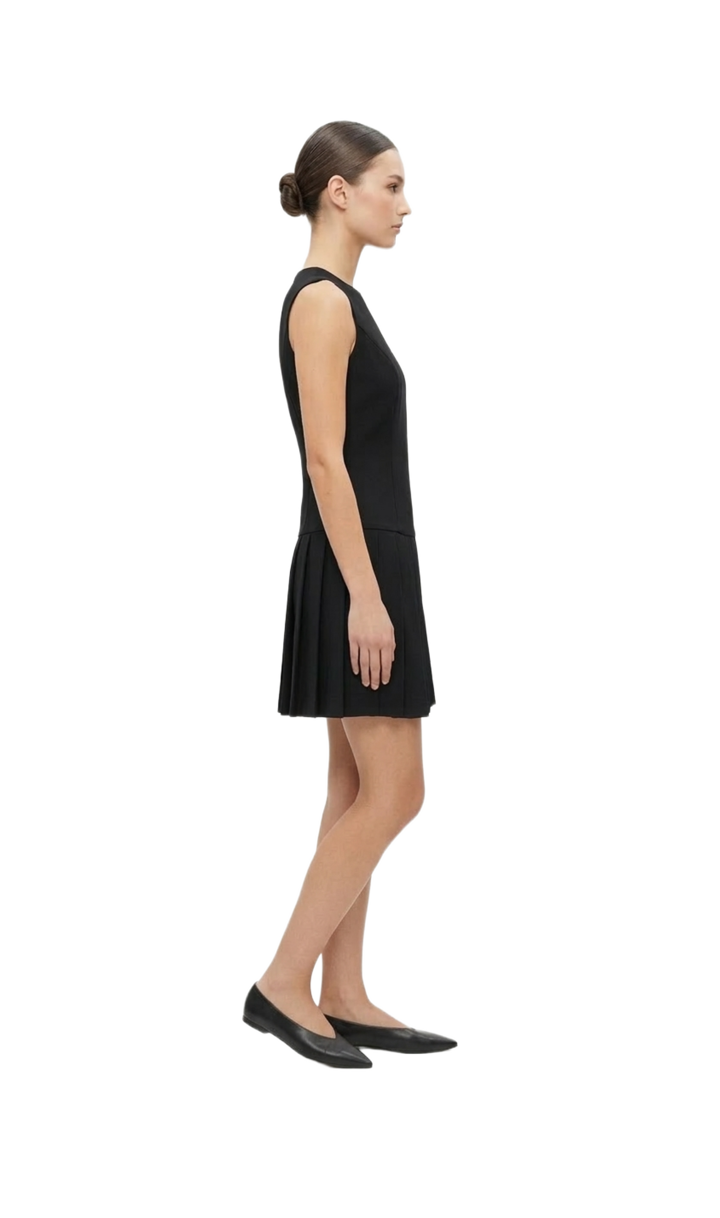 Vestido negro con tablones