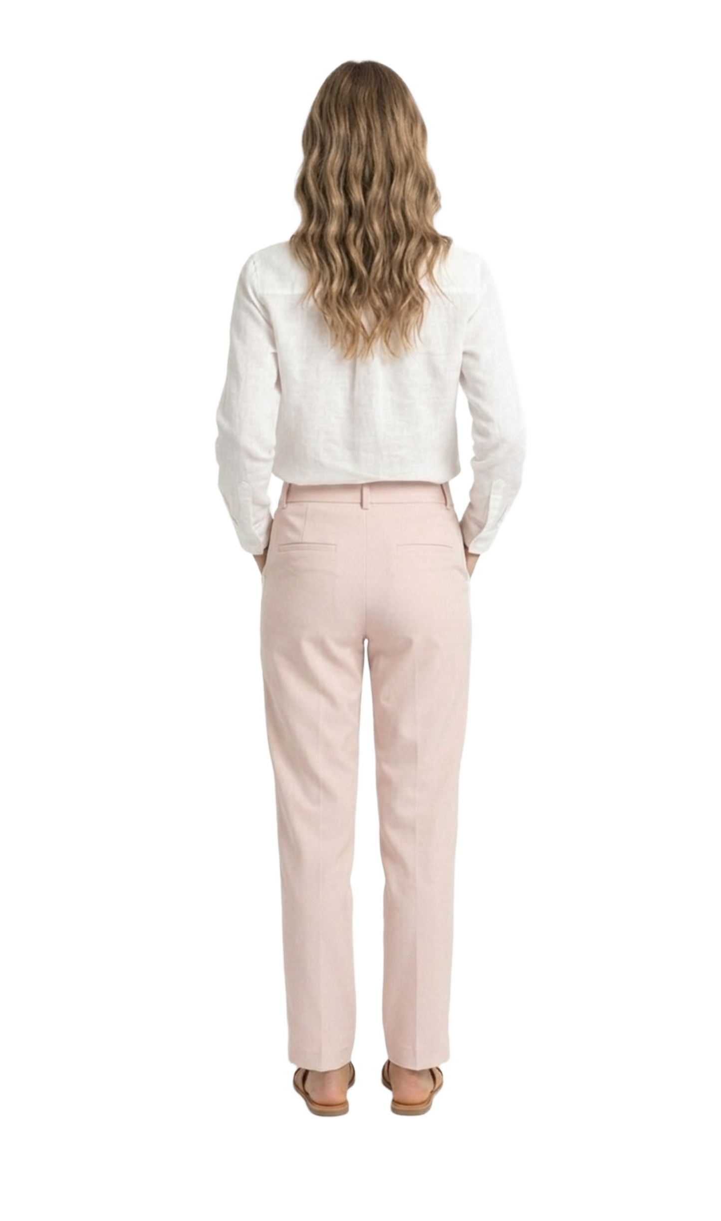 Pantalón rosa con rayas laterales