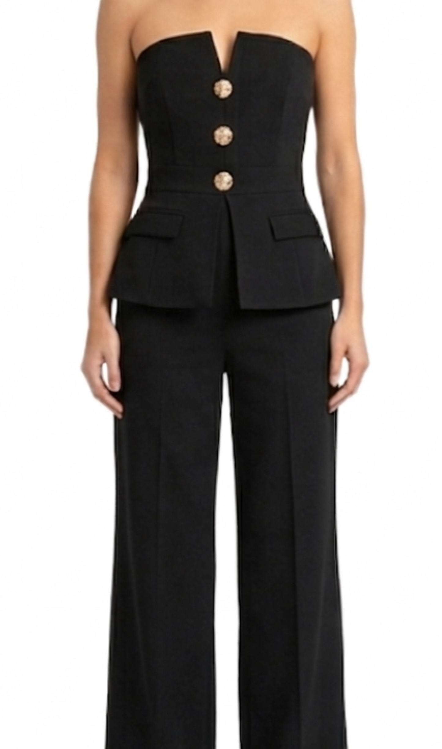 Jumper negro strapple con detalle de botones