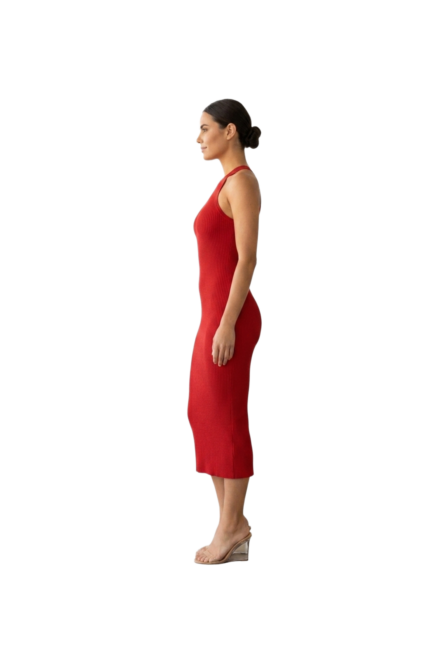 Vestido rojo acalanado de tirantes