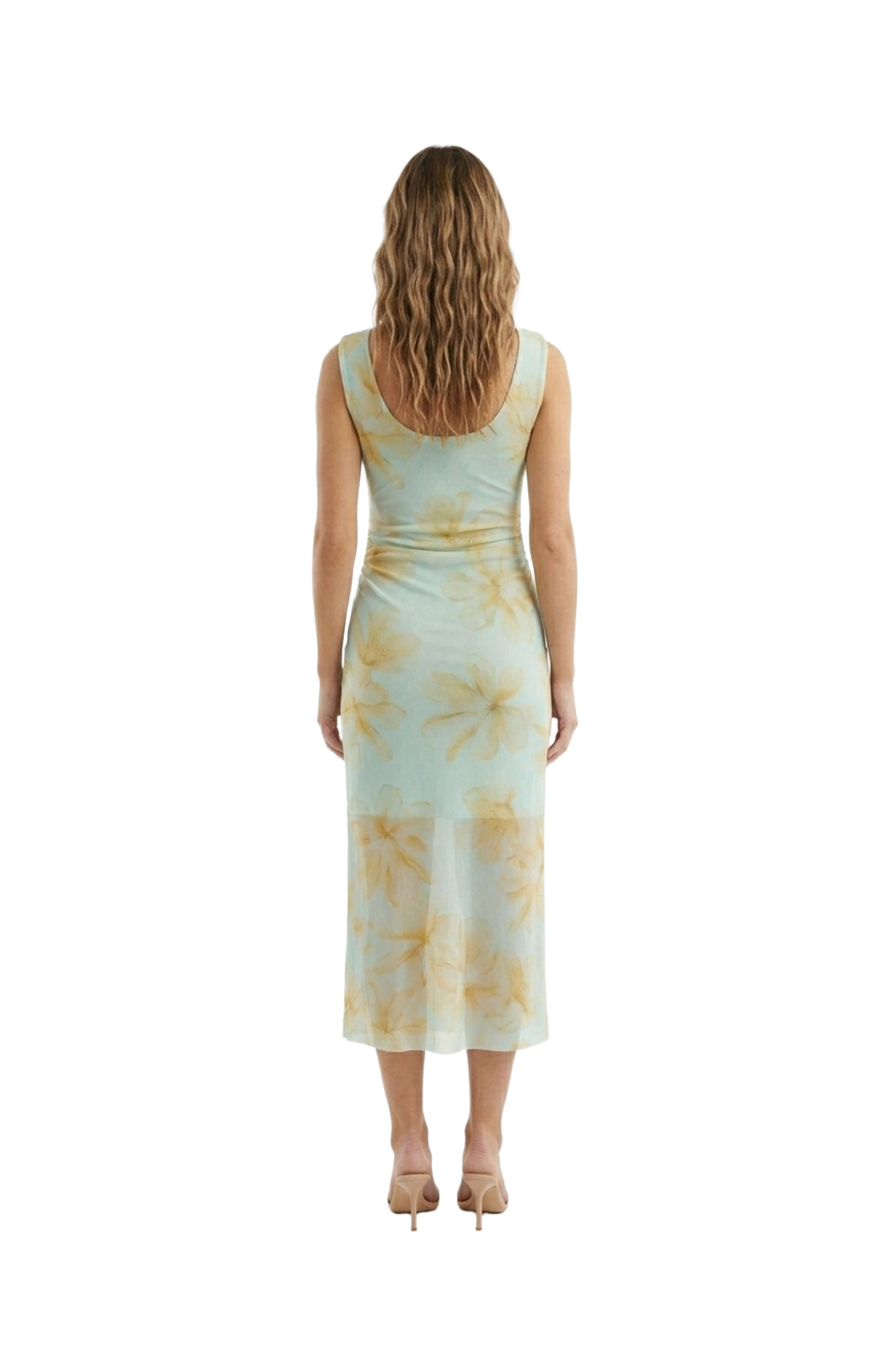 Vestido mesh con estampado floral