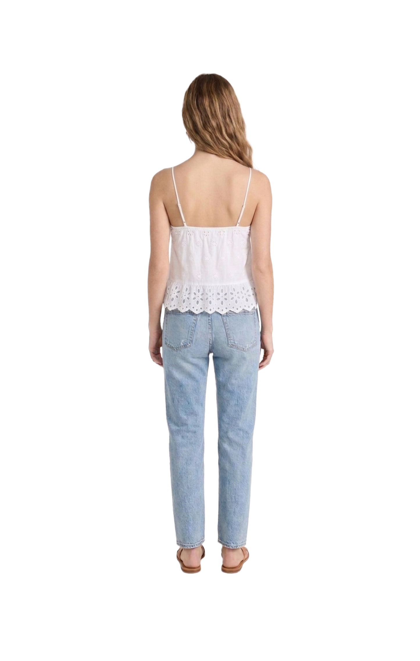 Blusa de tirantes con escote en V perforada