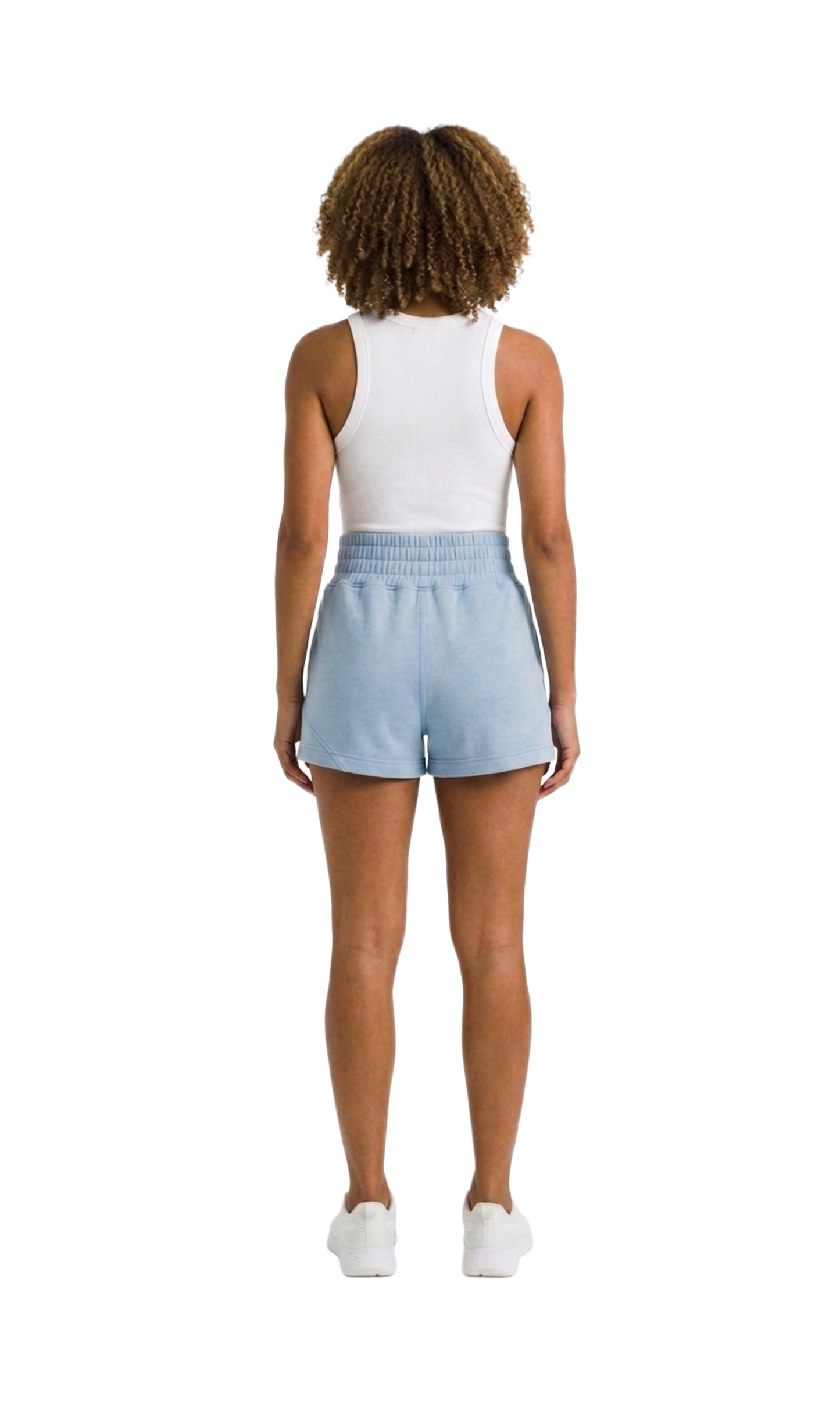Short azul con bolsas laterales y elastico en cintura