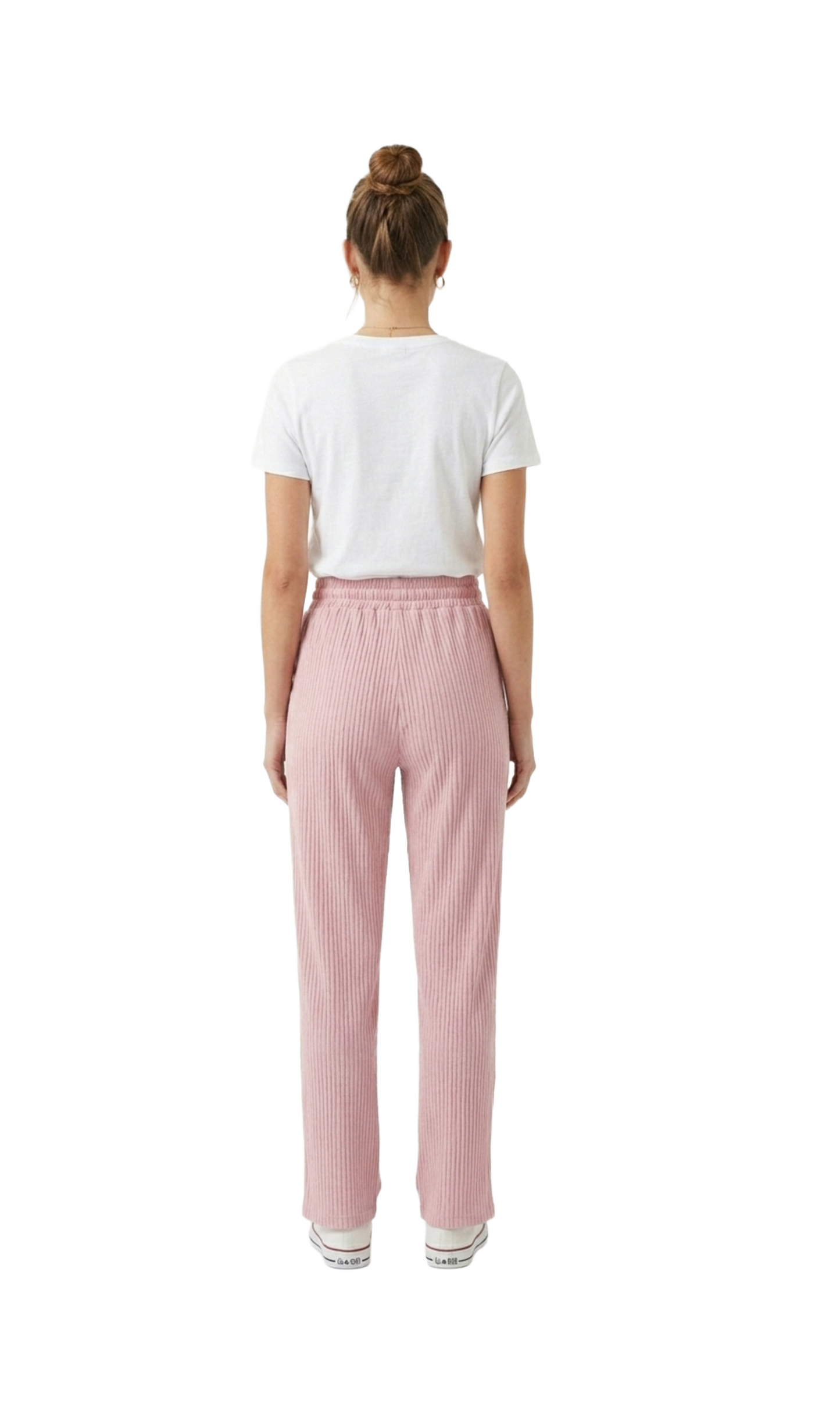 Pantalón rosa con elástico y amarre en cintura
