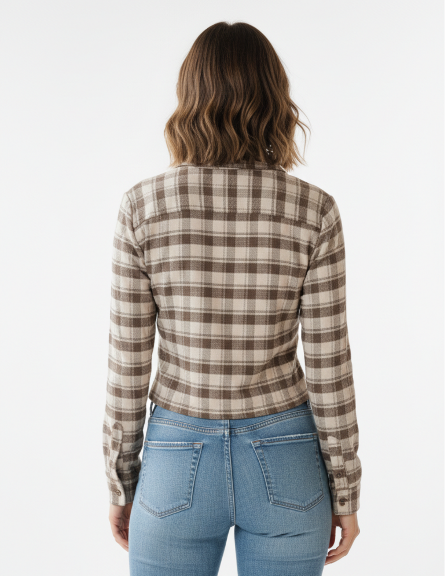 Blusa a cuadros plisados laterales