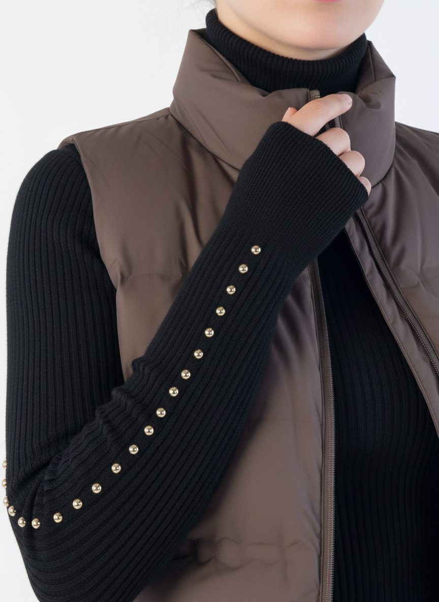 Chaleco capitoneado cafe