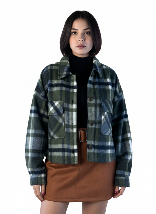 Camisola de cuadros abotonada