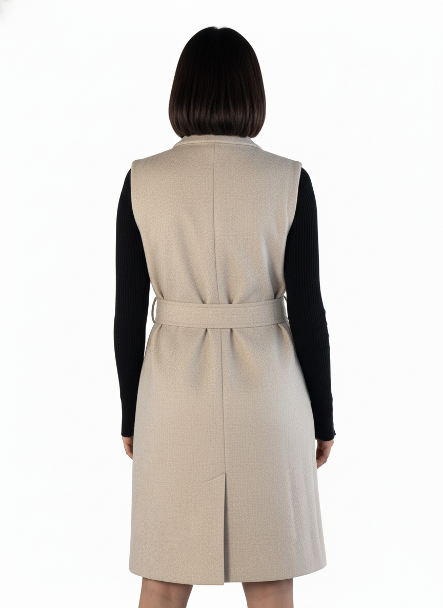 Chaleco beige con cinturón calientito