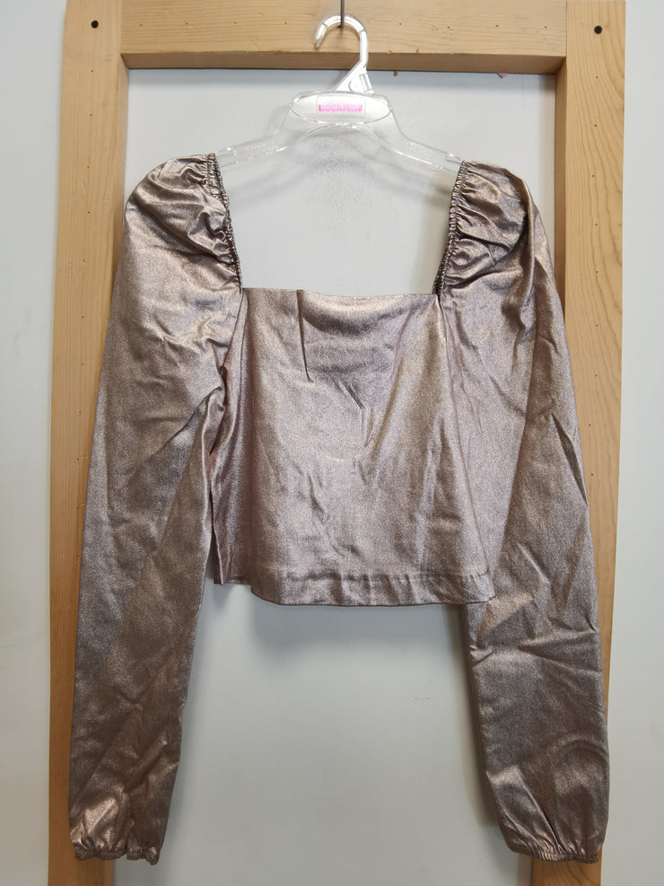 Blusa manga dorada metálica