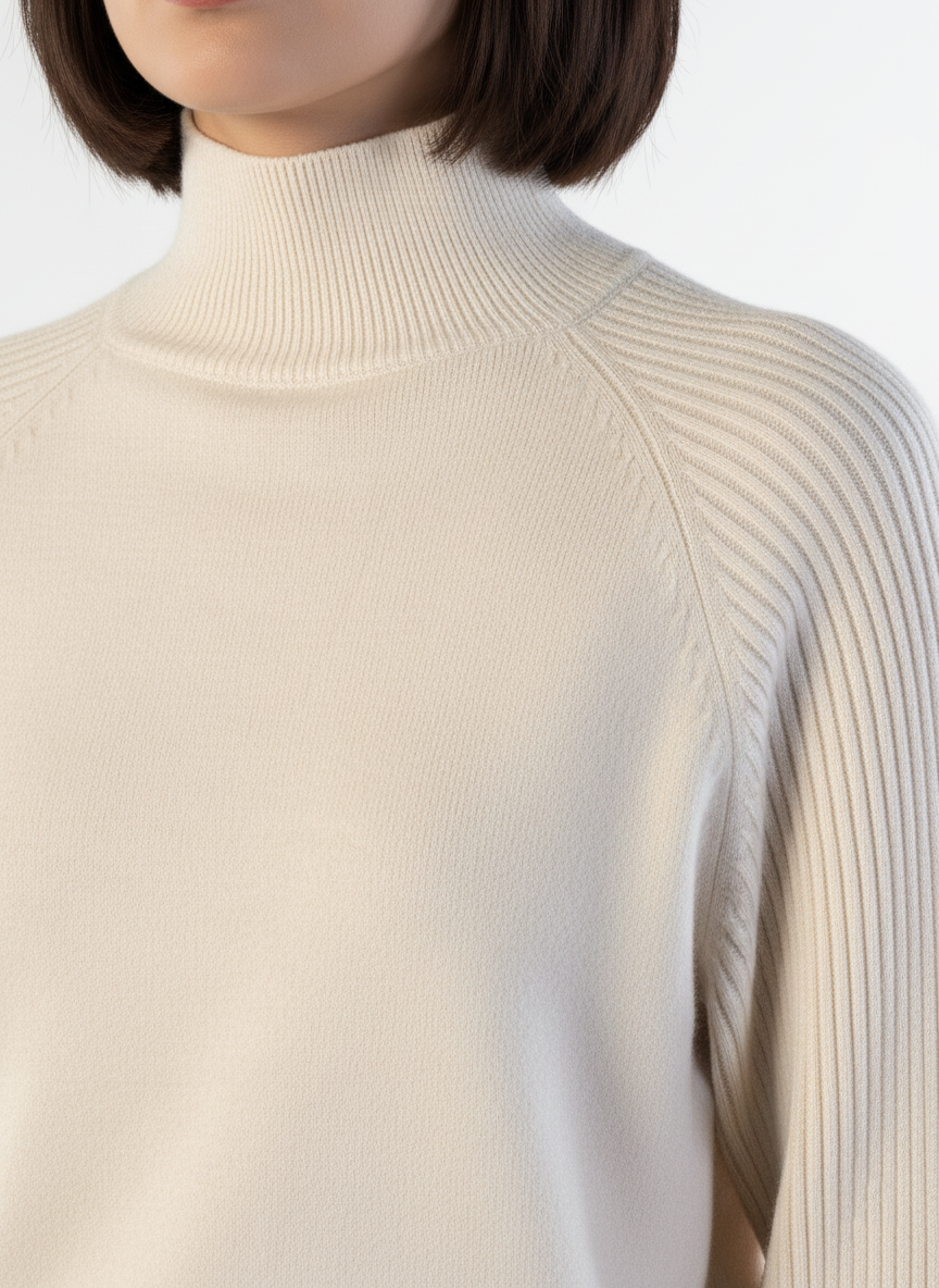 Suéter beige acanalado