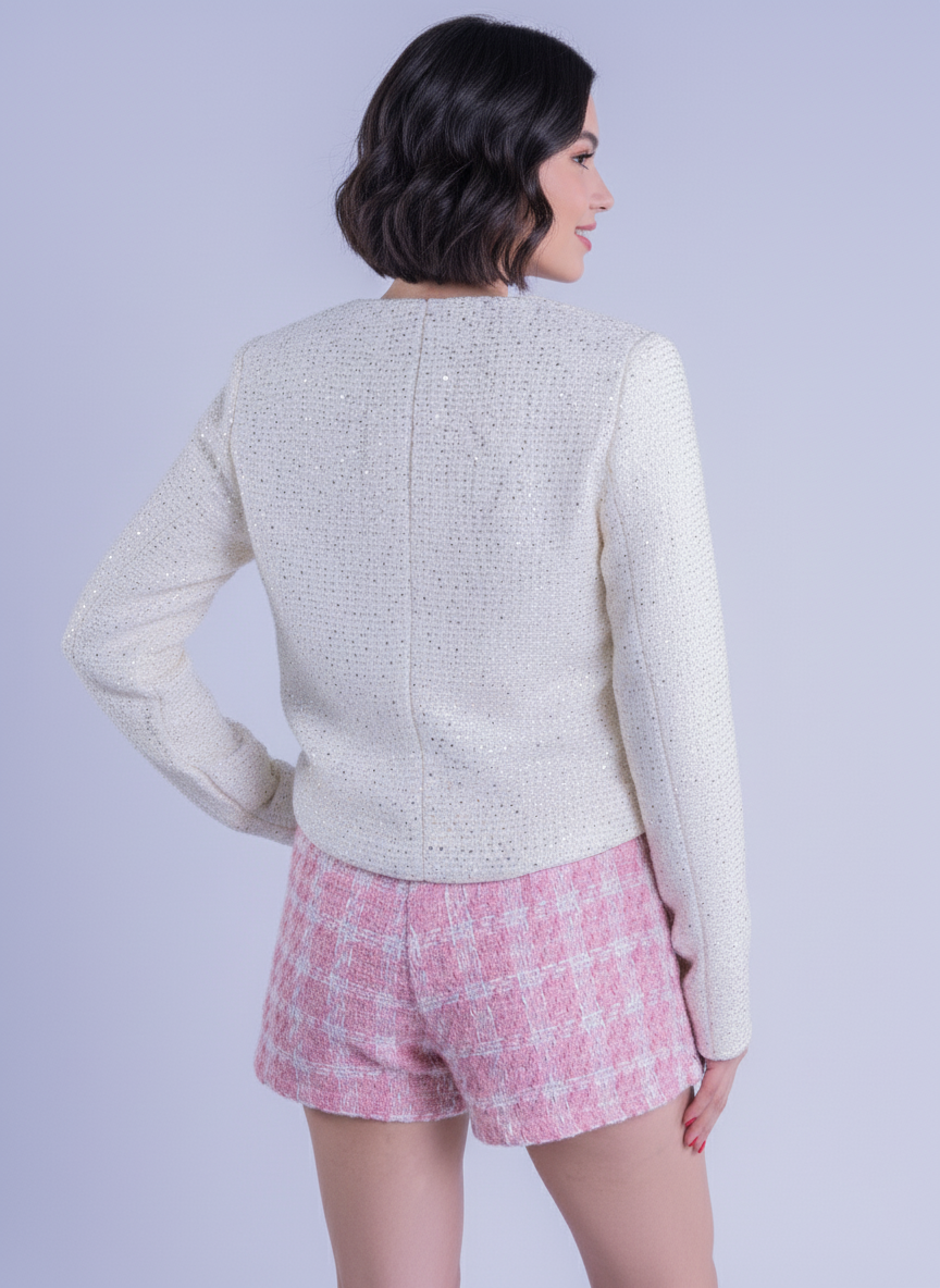 Saco brilloso abotonado