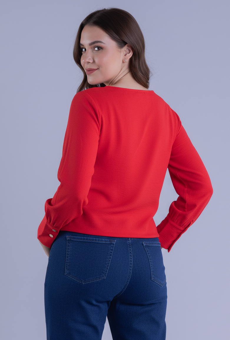 Blusa manga larga puño estilo globo