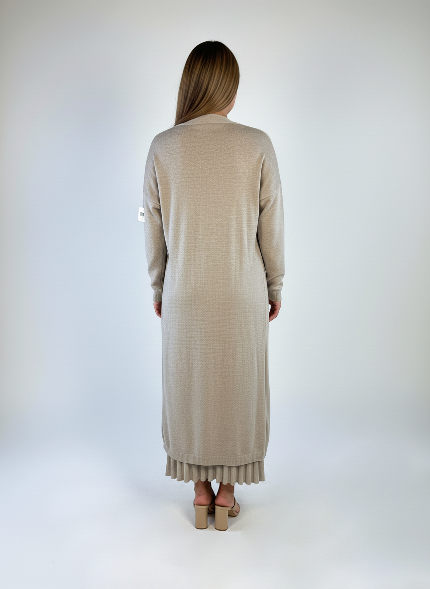 Conjunto gris de 3 piezas, top falda y blazer