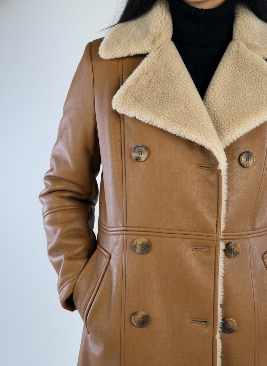 Abrigo estilo vaquero con detalle de forro calientito