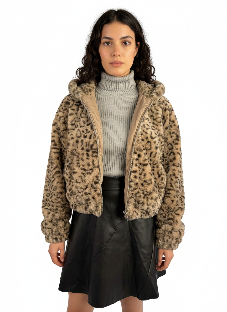 Chamarra reversible de peluche