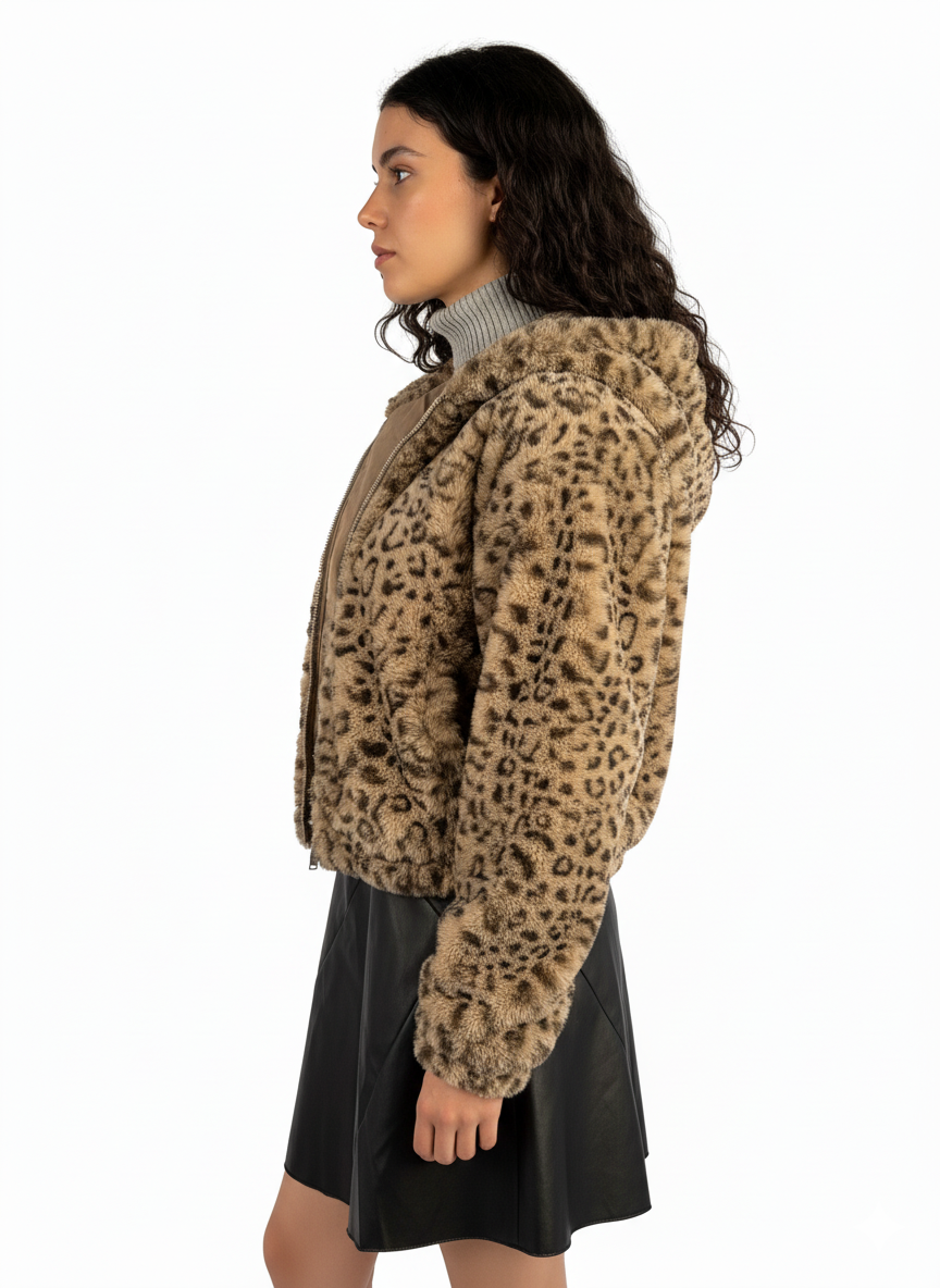 Chamarra reversible de peluche