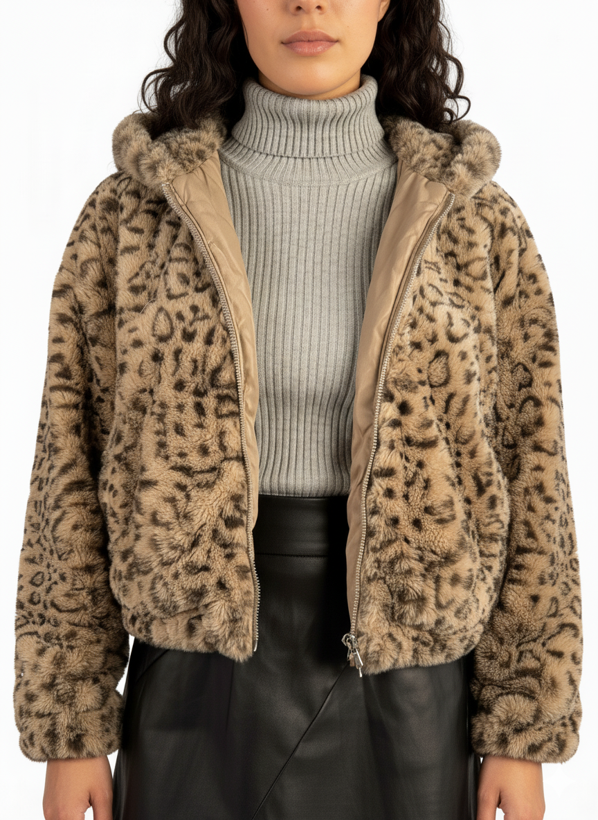 Chamarra reversible de peluche