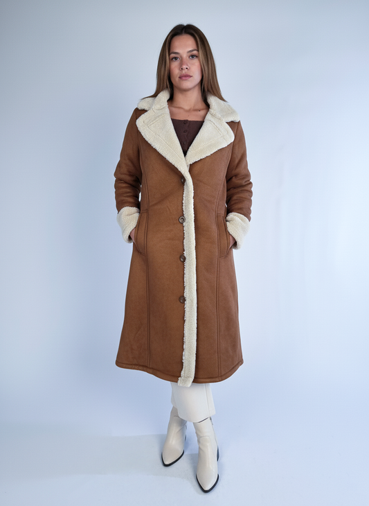 Abrigo Vaquero largo con forro de borrega