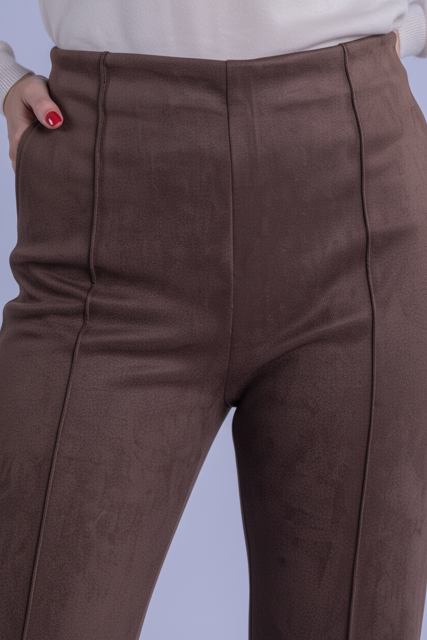 Pantalón cafe de gamuza